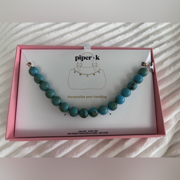 Piper Aqua Beaded Bag Charm - Picture 4 of 5